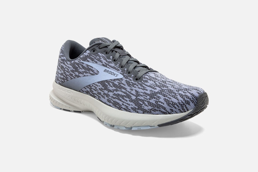 Launch 7 Road Brooks Running Shoes NZ Womens - Grey/Blue - HLIYTW-749